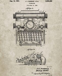 PP1029-Sandstone School Typewriter Patent Poster