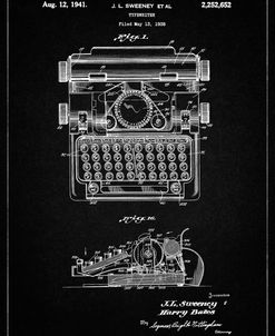 PP1029-Vintage Black School Typewriter Patent Poster