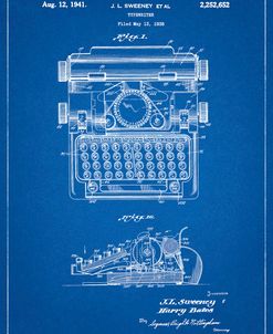 PP1029-Blueprint School Typewriter Patent Poster