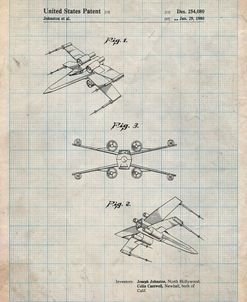 PP1060-Antique Grid Parchment Star Wars X Wing Starfighter Star Wars Poster