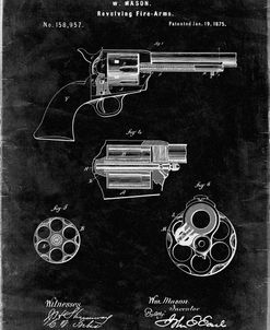 PP1119-Black Grunge US Firearms Single Action Army Revolver Patent Poster