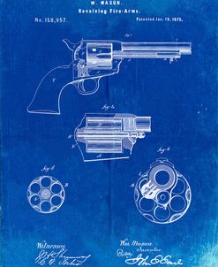 PP1119-Faded Blueprint US Firearms Single Action Army Revolver Patent Poster