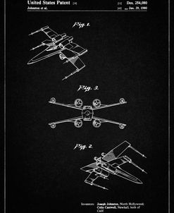PP1060-Vintage Black Star Wars X Wing Starfighter Star Wars Poster