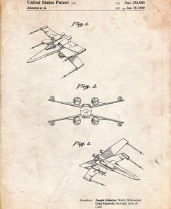 PP1060-Vintage Parchment Star Wars X Wing Starfighter Star Wars Poster