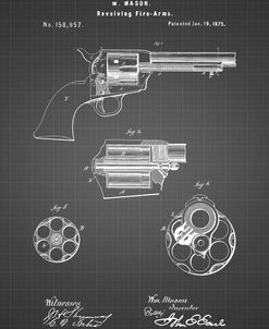 PP1119-Black Grid US Firearms Single Action Army Revolver Patent Poster