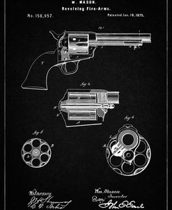 PP1119-Vintage Black US Firearms Single Action Army Revolver Patent Poster
