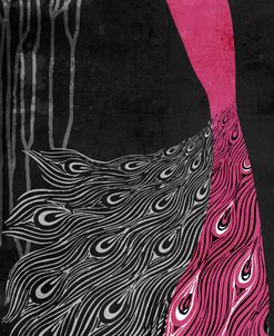 Art Nouveau Pink Peacock