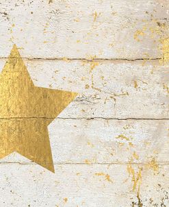 Golden Star on White Wood