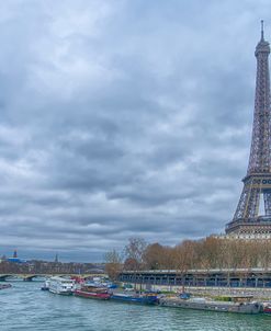 Eiffel Tower and Seine in Paris