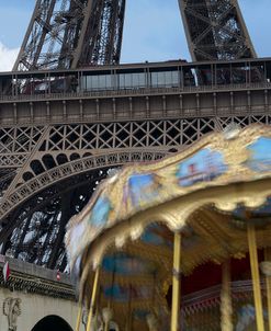 Eiffel Tower with Running Carousel