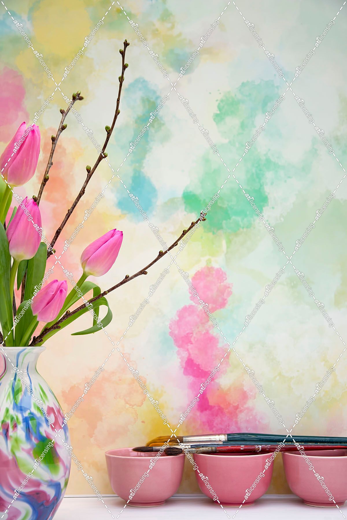 Tulips and Paint Brushes