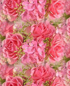 Pink Roses and Hydrangea
