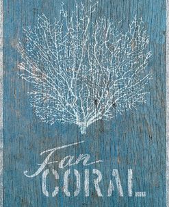 Fan Coral on Blue Wood