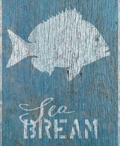 Sea Bream on Blue Wood