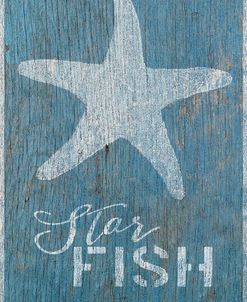 Starfish on Blue Wood