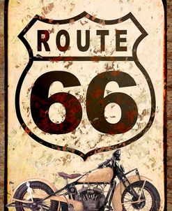 Route 66 Sign With Indian Scout