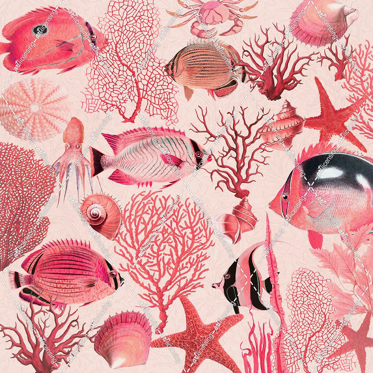 Sea Life Coral Red
