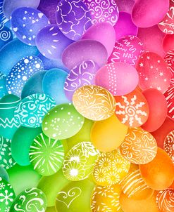 Rainbow of Decorated Easter Eggs