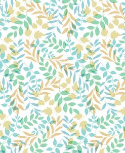 Leaf Pattern Aqua and Linen