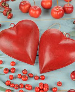 Red Hearts, Eucalyptus and Berries