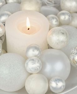 White Candle with Baubles