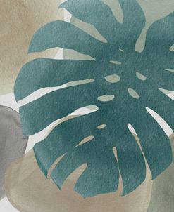 Watercolor Shapes with Monstera Leaf