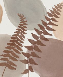 Fern Leaves on Watercolor Shapes