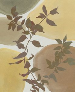 Watercolor Shapes with Leaf Branch