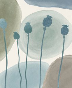 Watercolor Shapes with Poppy Seed Pods