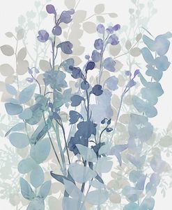 Airy Blue Flowers And Eucalyptus