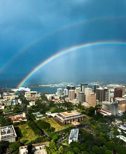 Downtown Honolulu Double Rainbow
