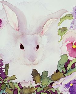 Bunny with Pansies