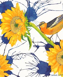 Oriole with Sunflowers