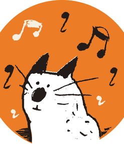 Orange Music Cat