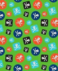 Pirate Badge Pattern Green