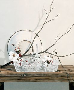 Wire Basket With Cotton
