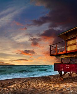 Lifeguard Stand at Sunrise