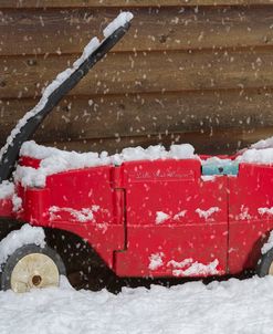 Little Red Wagon in the Snow