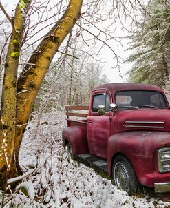 Red Truck in the Snow