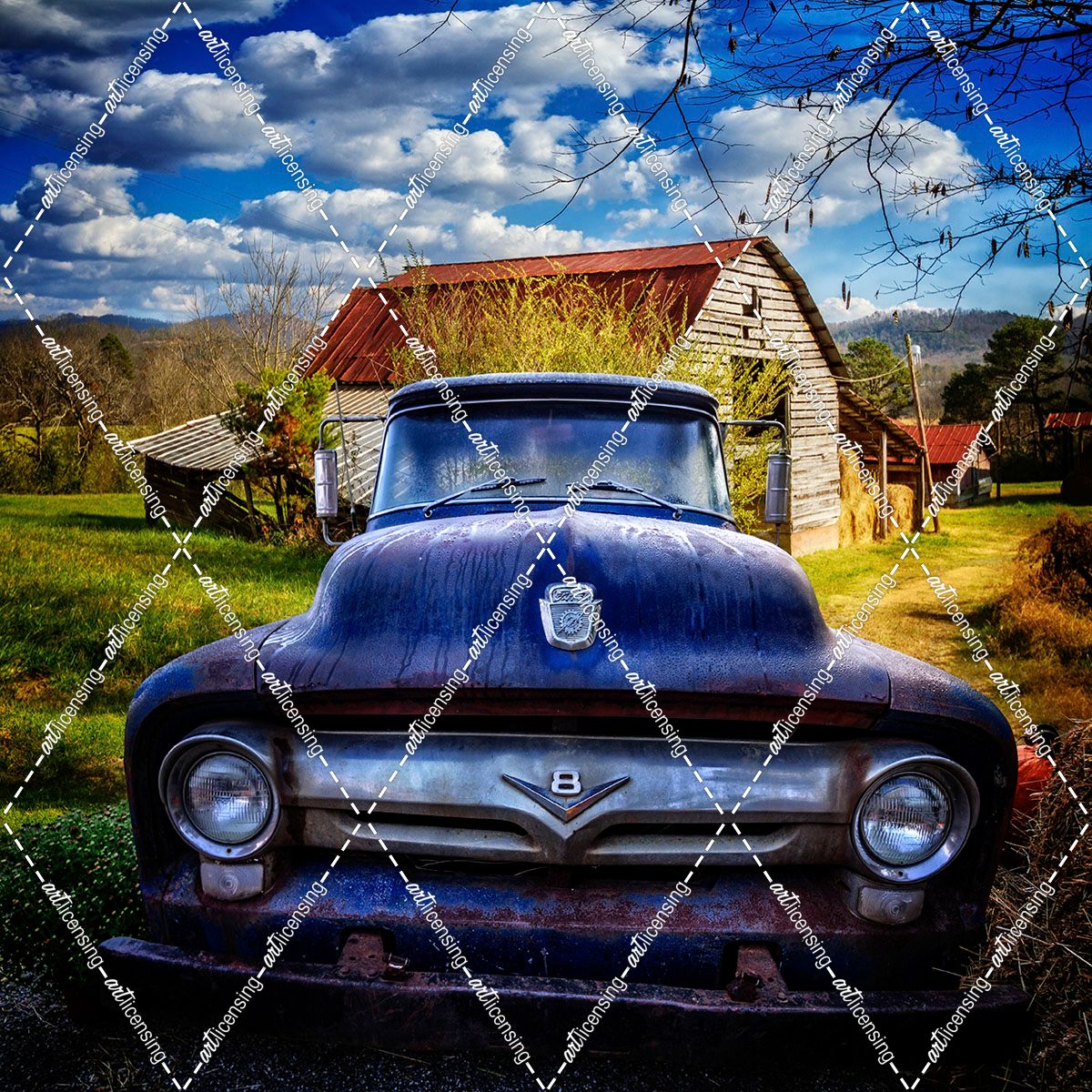 Old Blue Ford on the Farm