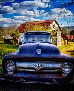 Old Blue Ford on the Farm