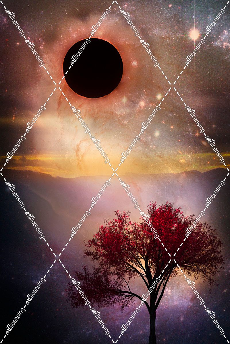 Total Eclipse of the Sun Tree Art