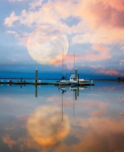Moonlit Evening Over The Harbor