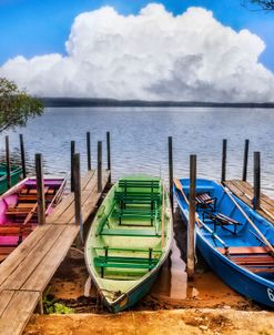 Colorful Rowboats At The Lake