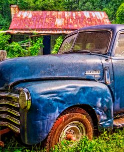 Big Blue Chevy At The Farm