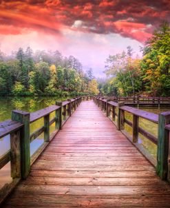 Fiery Sky Over The Dock