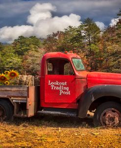 Old Red Truck On The Farm