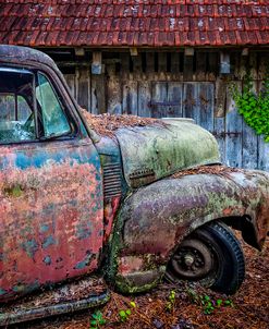 Rusty Chevy Pickup Truck At The Barn