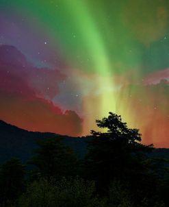 Peace Mountain Under Northern Lights