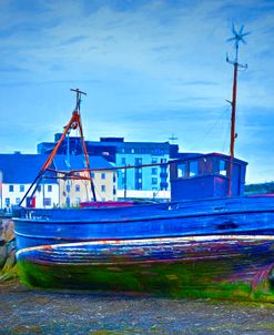 Nightfall at the Port in Galway Painting